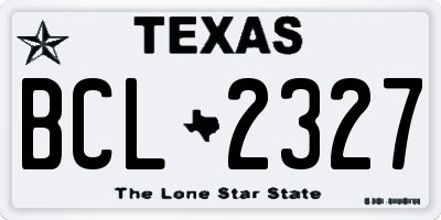 TX license plate BCL2327