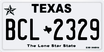 TX license plate BCL2329