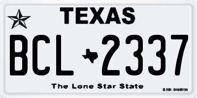 TX license plate BCL2337