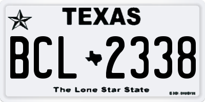 TX license plate BCL2338