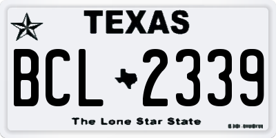 TX license plate BCL2339