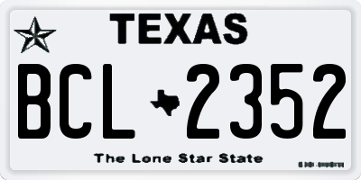TX license plate BCL2352