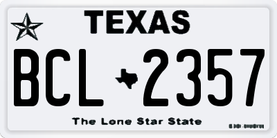 TX license plate BCL2357