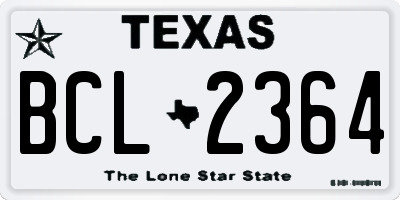 TX license plate BCL2364