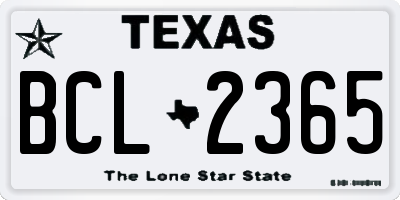 TX license plate BCL2365