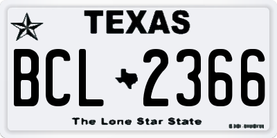 TX license plate BCL2366