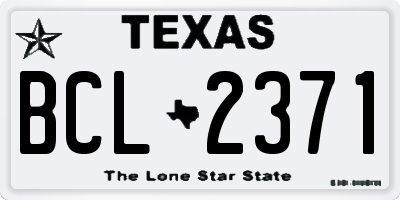 TX license plate BCL2371