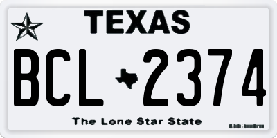 TX license plate BCL2374