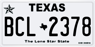 TX license plate BCL2378