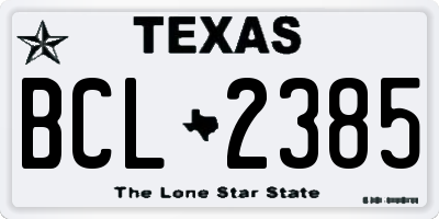TX license plate BCL2385