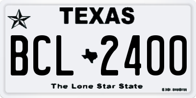TX license plate BCL2400