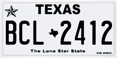 TX license plate BCL2412