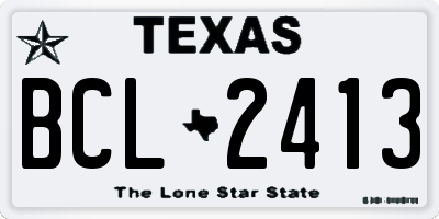TX license plate BCL2413