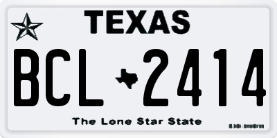 TX license plate BCL2414