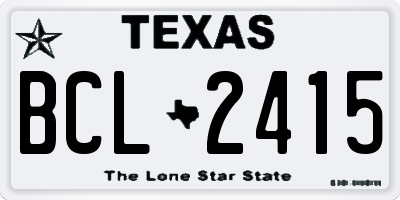 TX license plate BCL2415