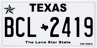 TX license plate BCL2419