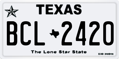 TX license plate BCL2420