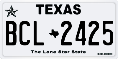 TX license plate BCL2425