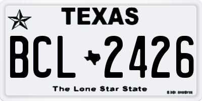 TX license plate BCL2426