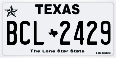 TX license plate BCL2429