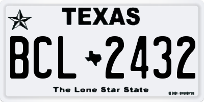 TX license plate BCL2432