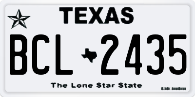 TX license plate BCL2435