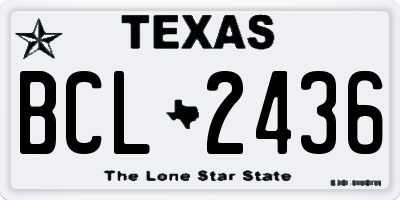 TX license plate BCL2436
