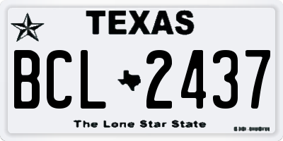 TX license plate BCL2437