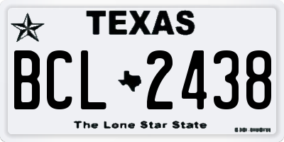 TX license plate BCL2438