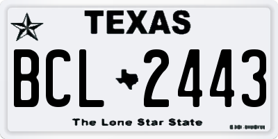 TX license plate BCL2443