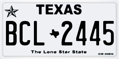 TX license plate BCL2445