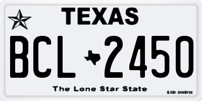 TX license plate BCL2450