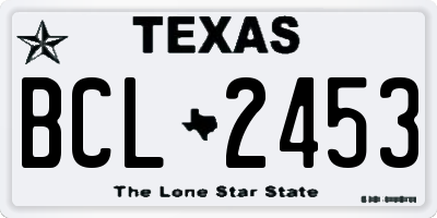 TX license plate BCL2453