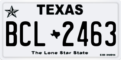 TX license plate BCL2463