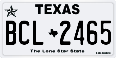 TX license plate BCL2465