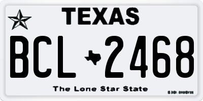 TX license plate BCL2468