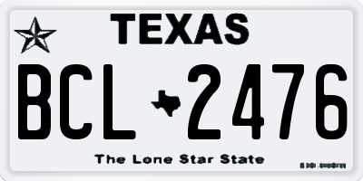 TX license plate BCL2476