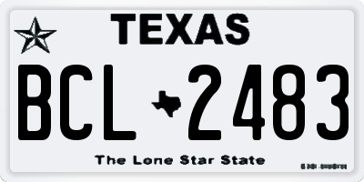 TX license plate BCL2483