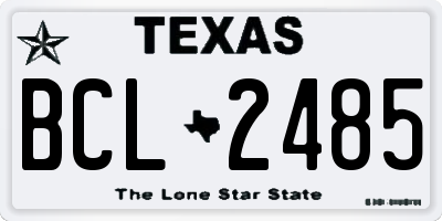 TX license plate BCL2485