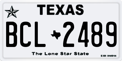 TX license plate BCL2489