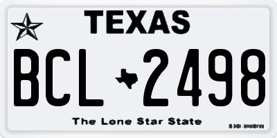 TX license plate BCL2498