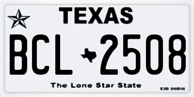 TX license plate BCL2508