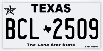 TX license plate BCL2509