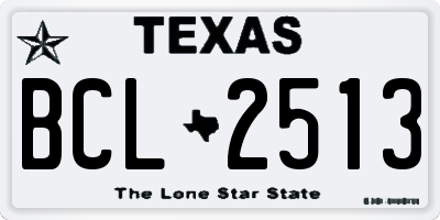 TX license plate BCL2513