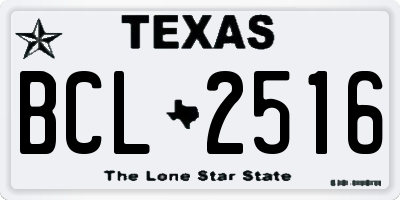 TX license plate BCL2516