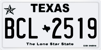 TX license plate BCL2519