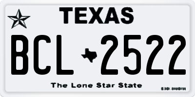 TX license plate BCL2522