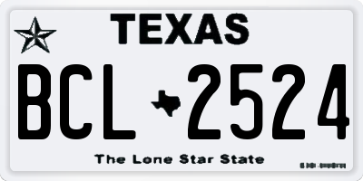 TX license plate BCL2524