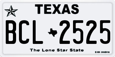 TX license plate BCL2525