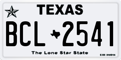 TX license plate BCL2541
